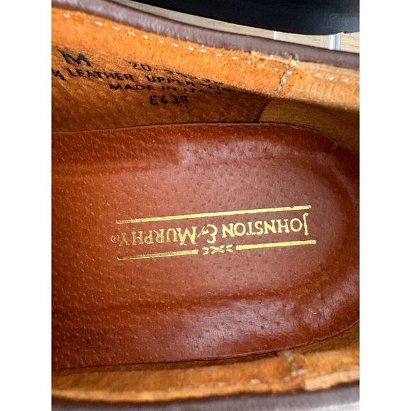 Johnston & Murphy Italy Leather Saddle Oxford Shoes Men’s 10.5 Brown Black Dress main image 8
